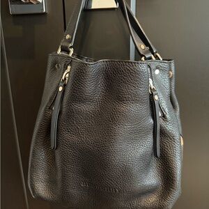 Authentic Burberry Black Leather Tote/Crossbody Bag
